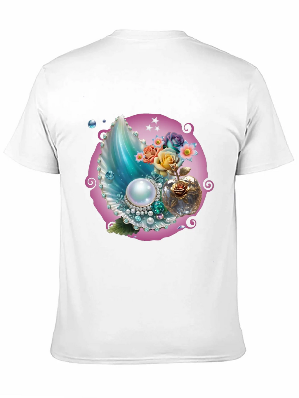 Fantasy Pearl Shell Graphic Tee - Black