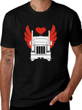 Trucker Love Graphic Tee - Cool Black T-Shirt