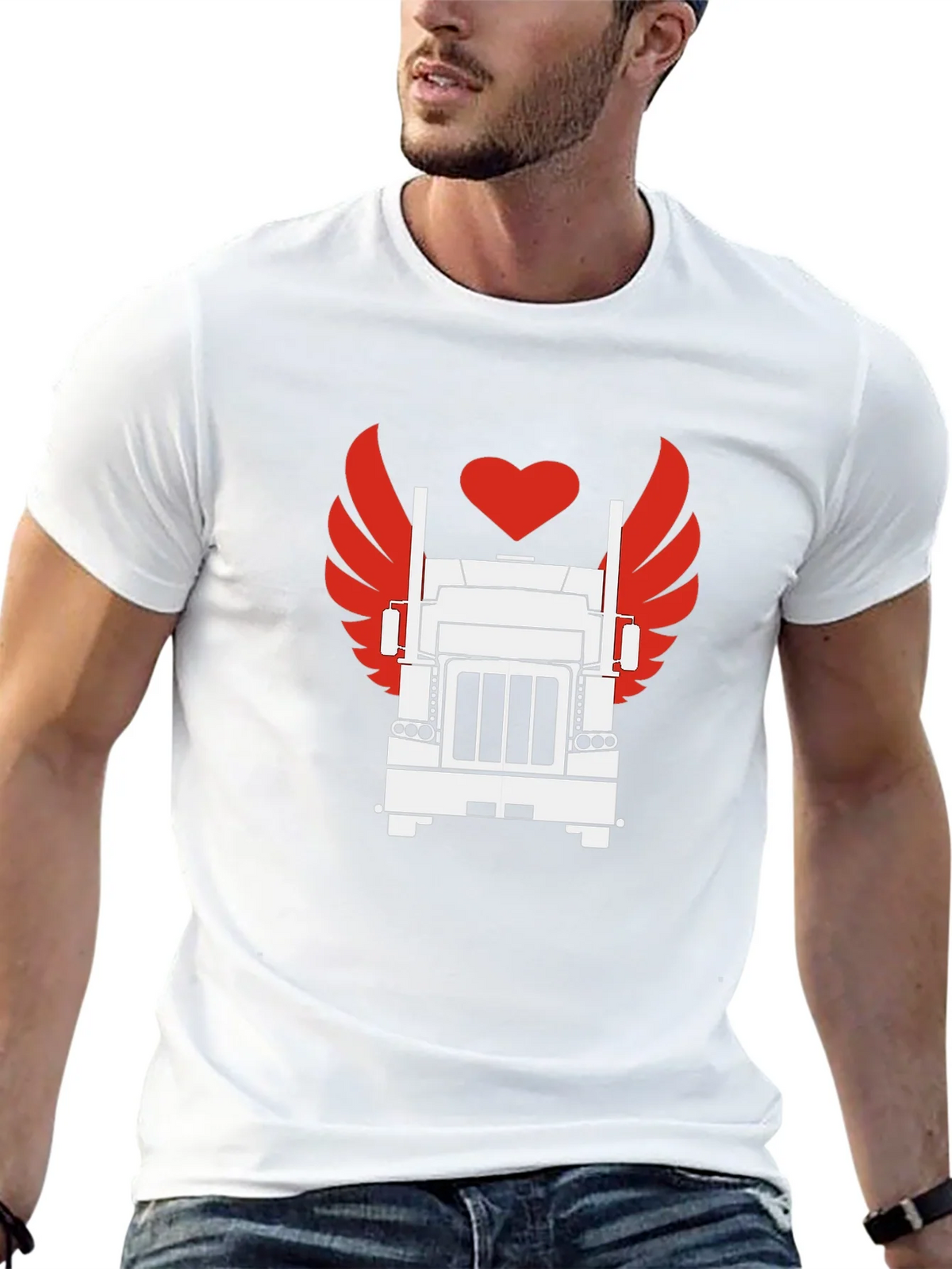 Trucker Love Graphic Tee - Cool Black T-Shirt