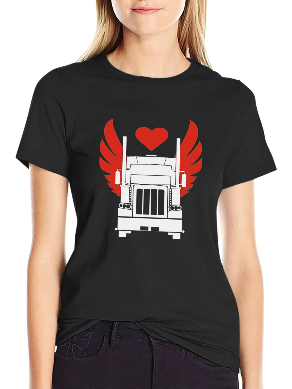 Trucker Love Graphic Tee - Cool Black T-Shirt