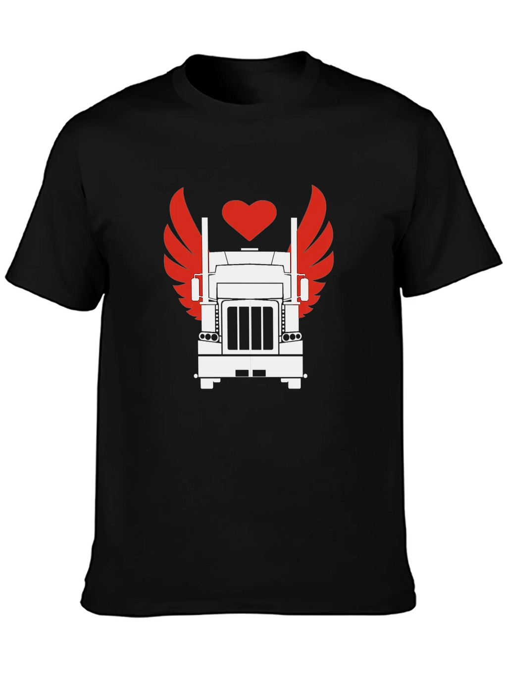 Trucker Love Graphic Tee - Cool Black T-Shirt