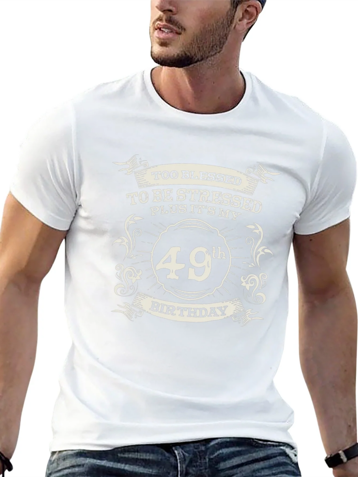49th Birthday Blessed Stressed T-Shirt