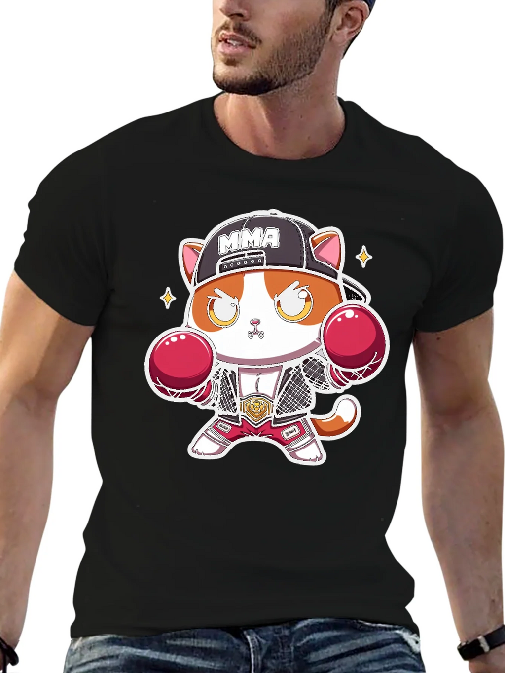MMA Cat Black T-Shirt