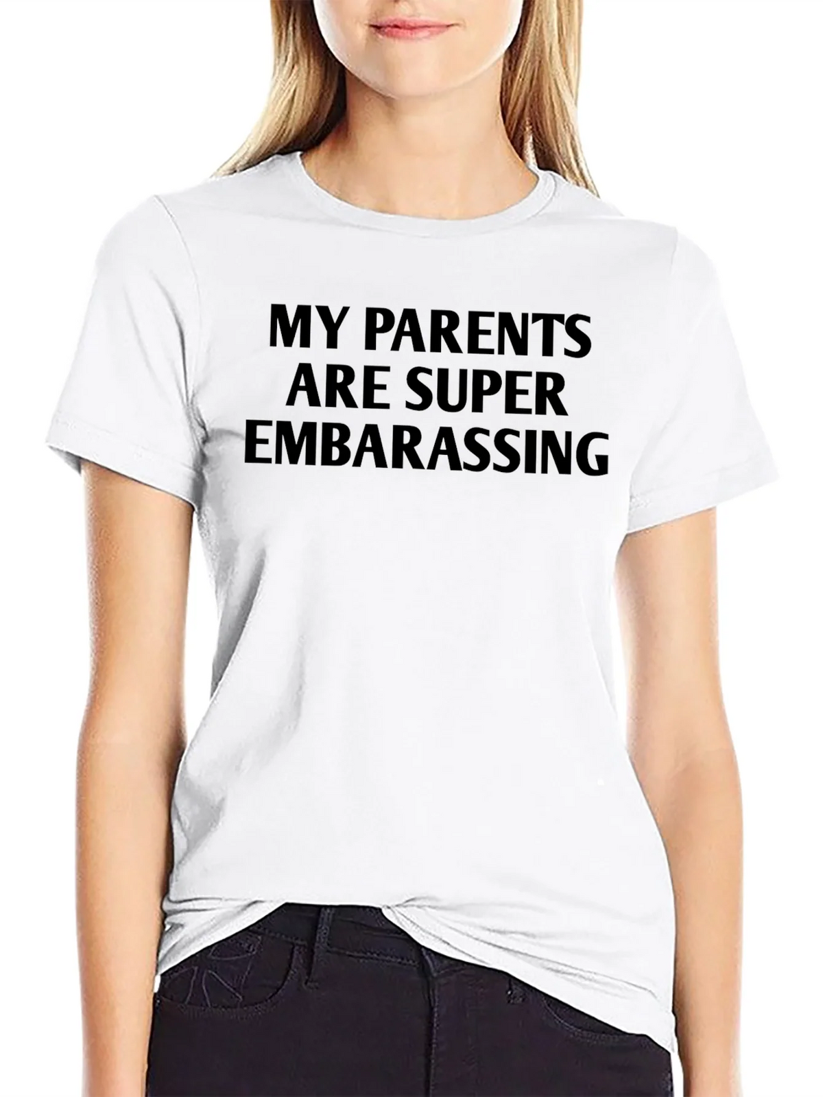 Funny My Parents Are Super Embarrassing Black T-Shirt