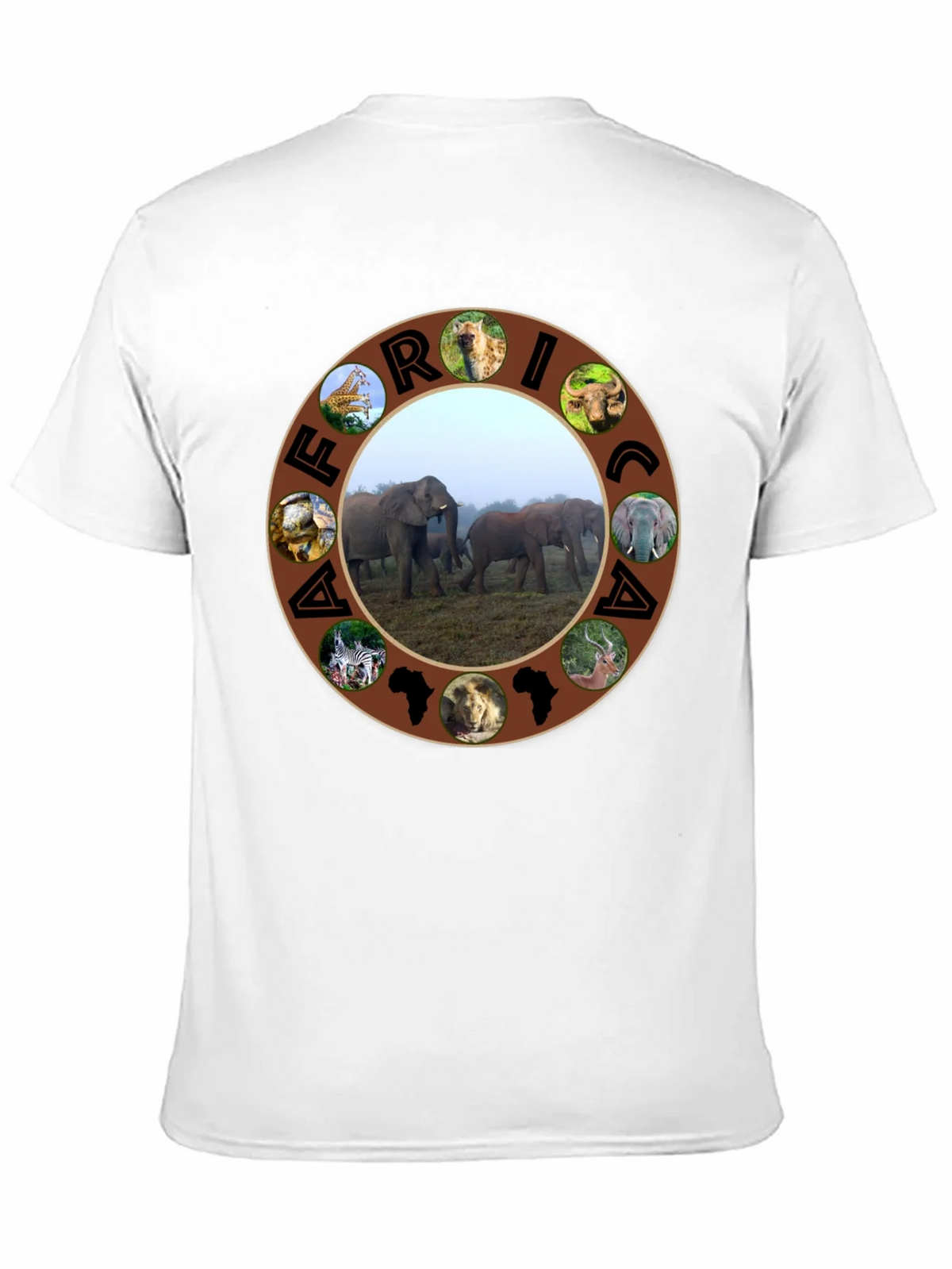 Africa Wildlife T-Shirt - Black Safari Tee