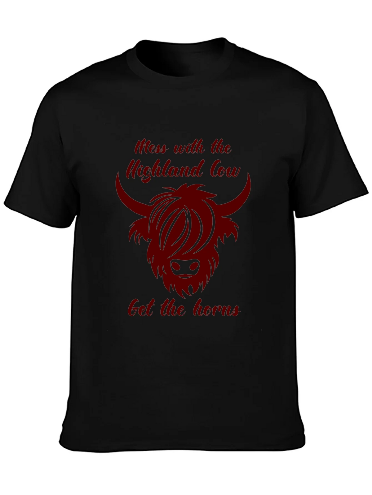 Highland Cow Graphic Tee - Dark Humor T-Shirt