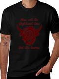 Highland Cow Graphic Tee - Dark Humor T-Shirt