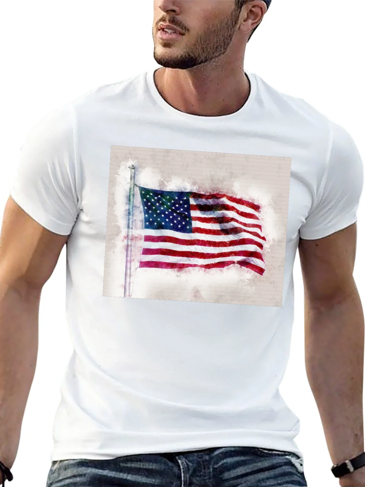 American Flag Graphic Tee - Patriotic Style