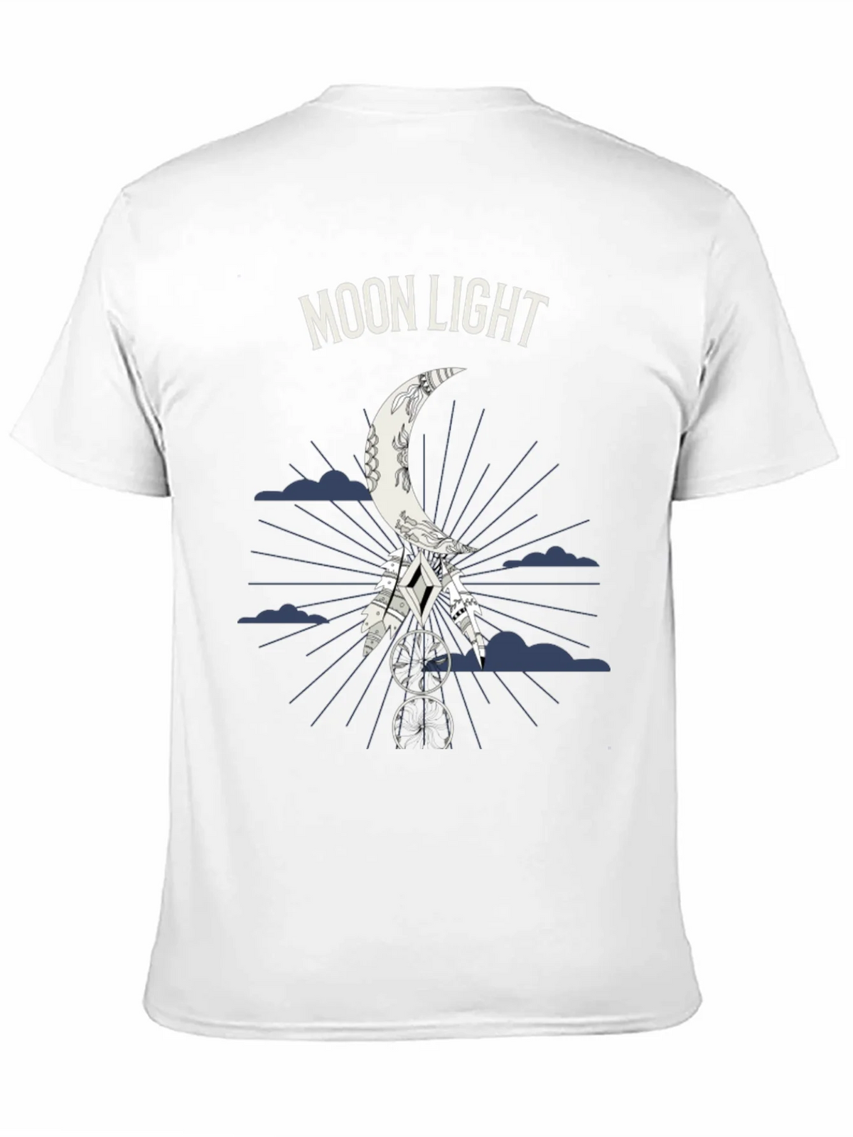 Moonlight Graphic Tee - Dreamcatcher Design - Black T-Shirt
