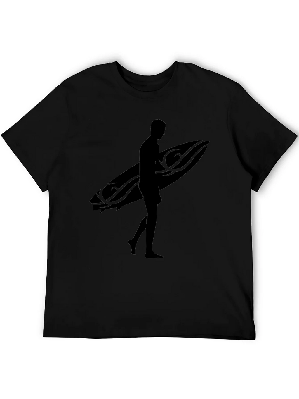 Black Surfer Silhouette T-Shirt