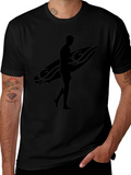 Black Surfer Silhouette T-Shirt
