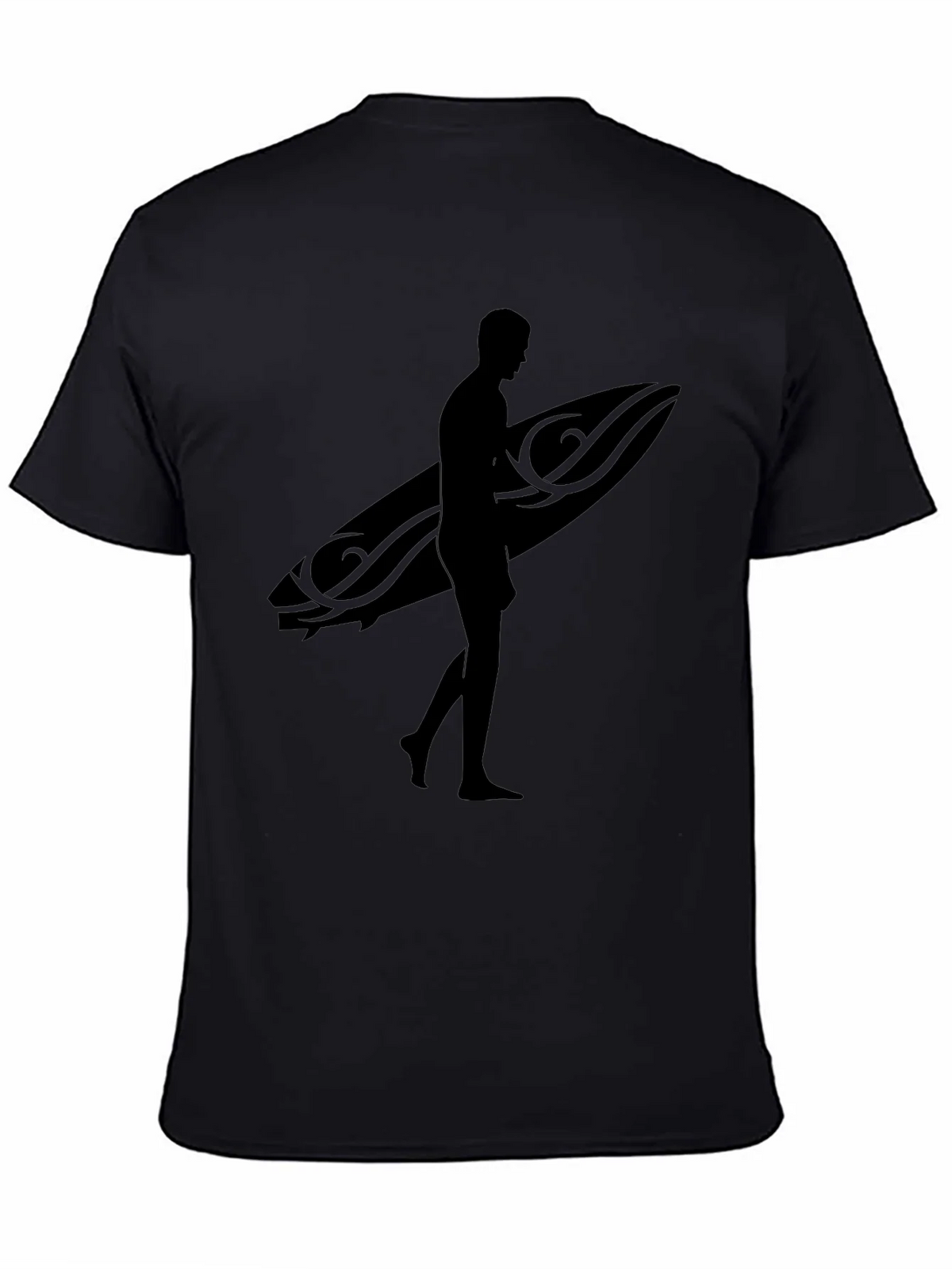 Black Surfer Silhouette T-Shirt
