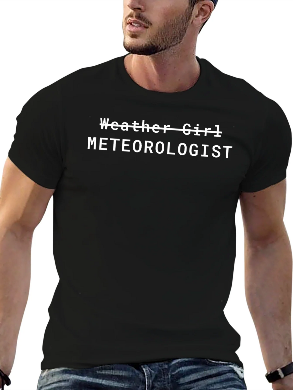 Weather Girl Meteorologist Black Graphic T-Shirt