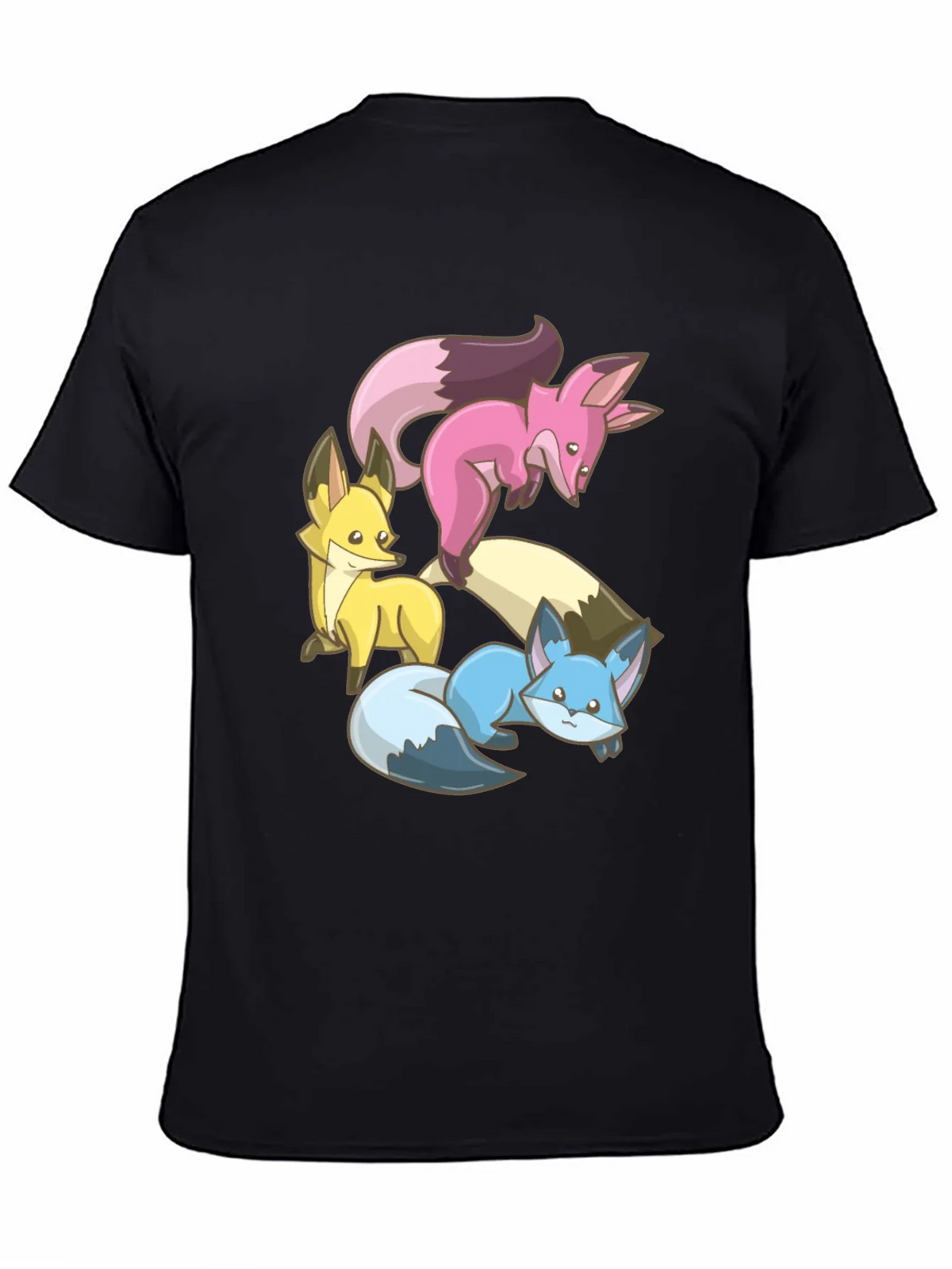 Cute Fox Trio Graphic Tee - Soft Cotton Blend