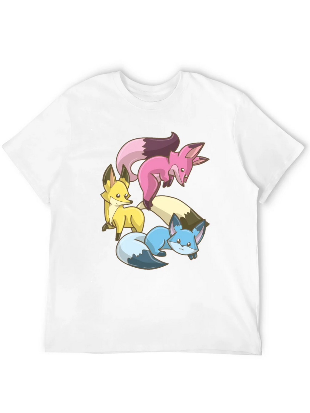 Cute Fox Trio Graphic Tee - Soft Cotton Blend