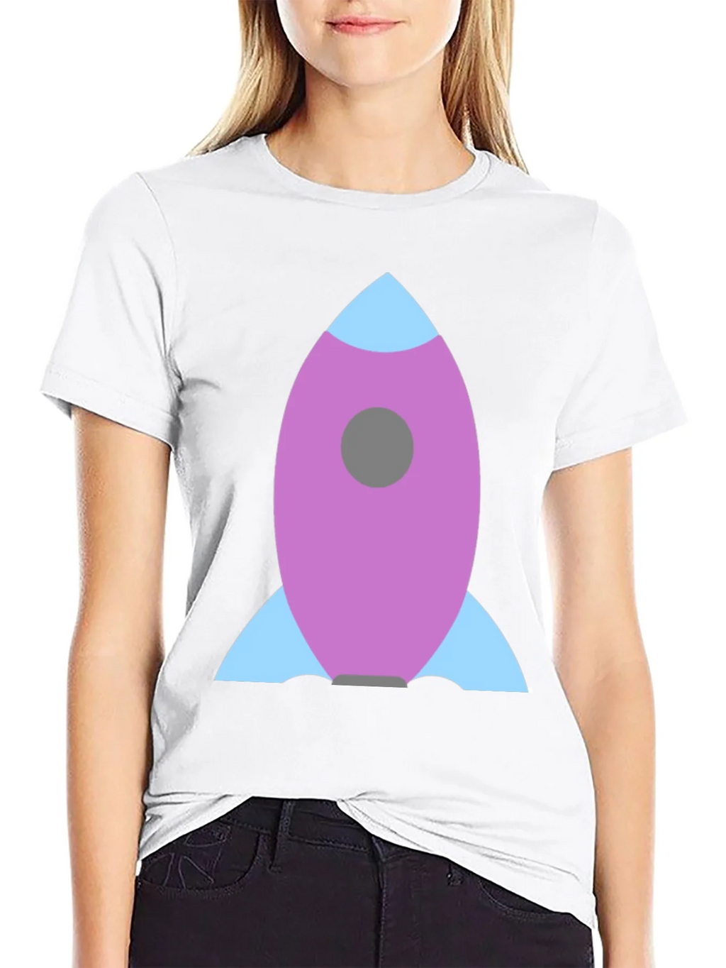 Rocket Graphic Black Tee - Blast Off in Style!