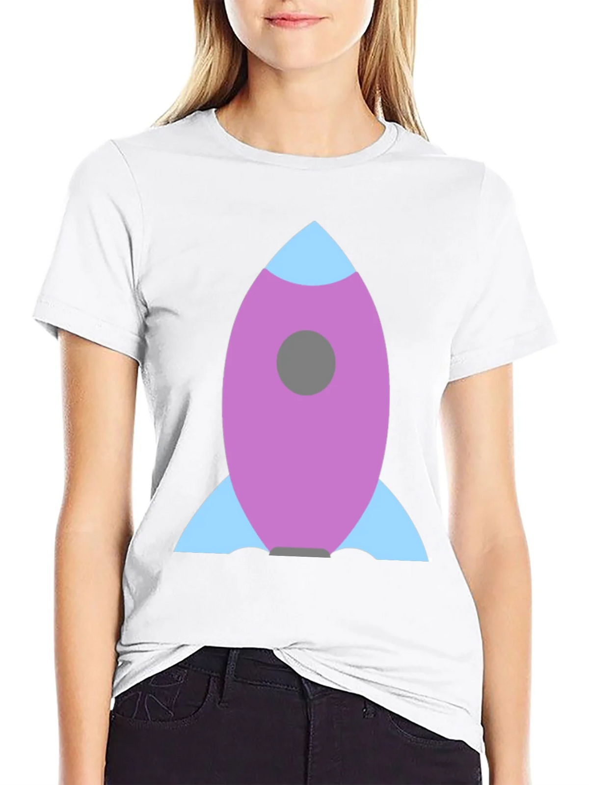 Rocket Graphic Black Tee - Blast Off in Style!