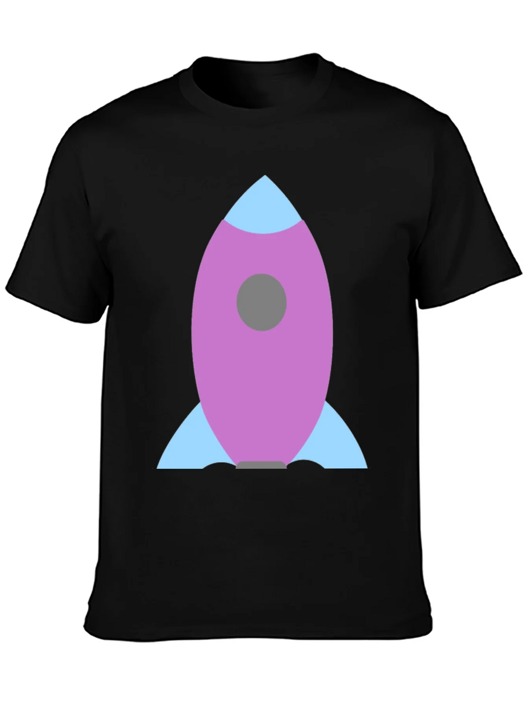 Rocket Graphic Black Tee - Blast Off in Style!