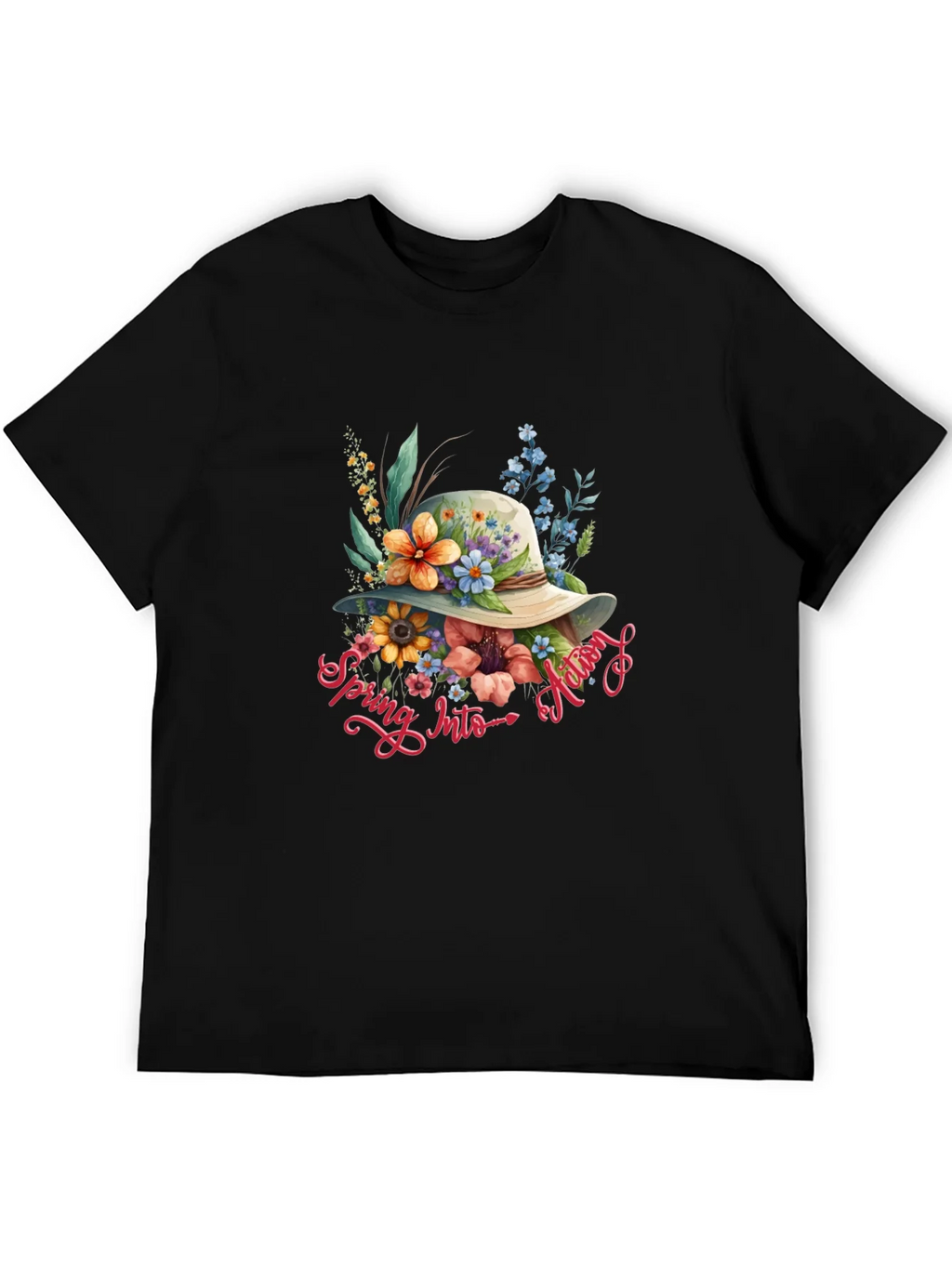 Floral Spring Into Autumn Graphic T-Shirt