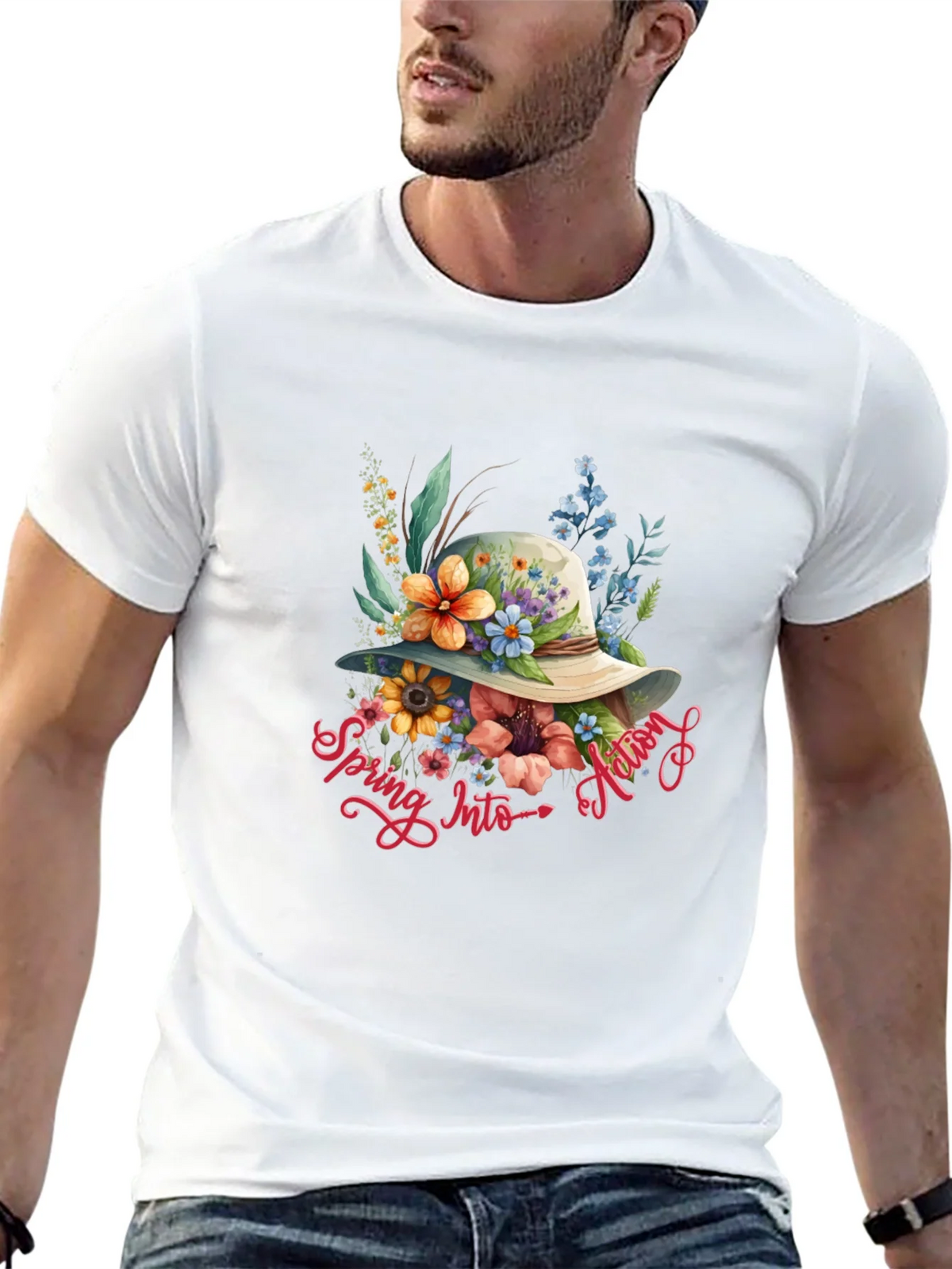 Floral Spring Into Autumn Graphic T-Shirt