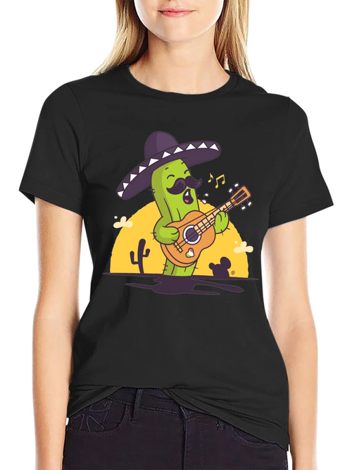 Cactus Mariachi Graphic T-Shirt