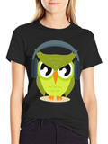 Owl with Headphones Graphic Tee - Cool & Trendy