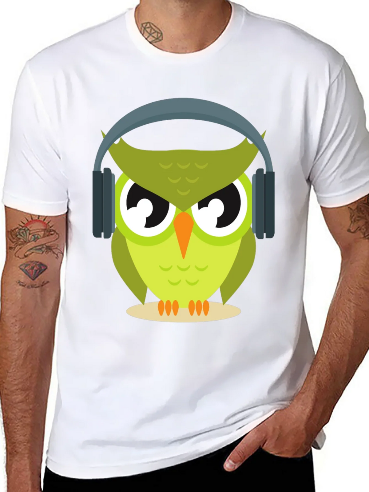 Owl with Headphones Graphic Tee - Cool & Trendy