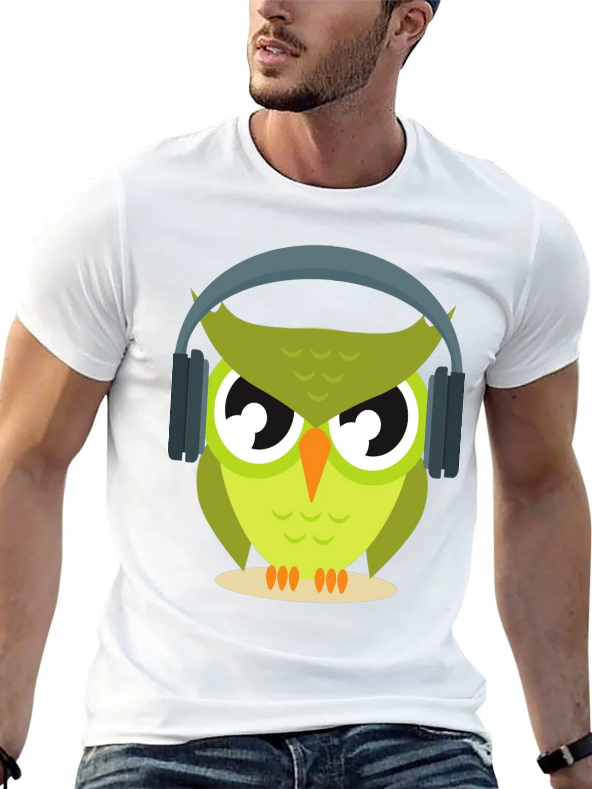 Owl with Headphones Graphic Tee - Cool & Trendy