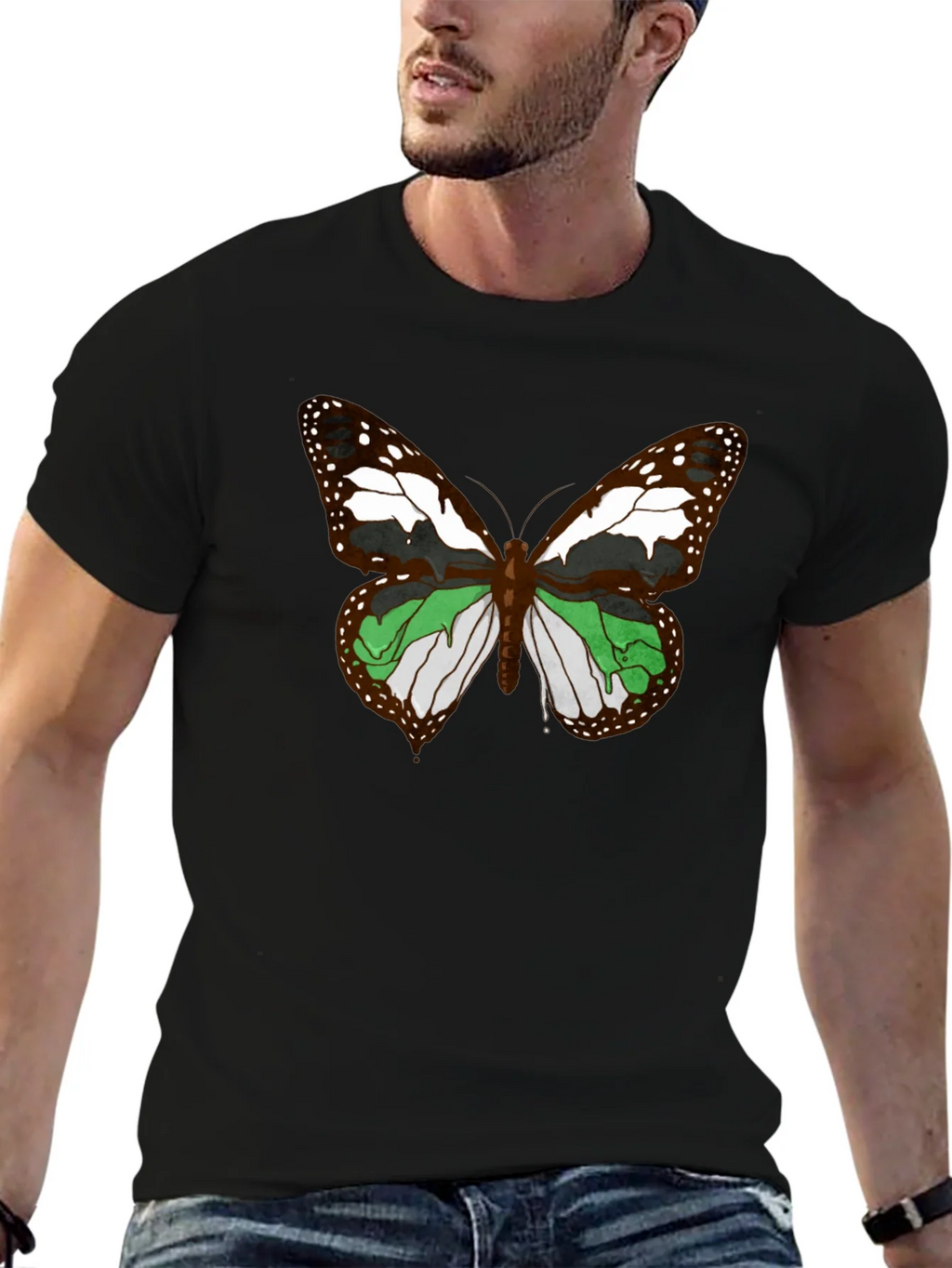 Butterfly Graphic T-Shirt - Black Cotton Tee
