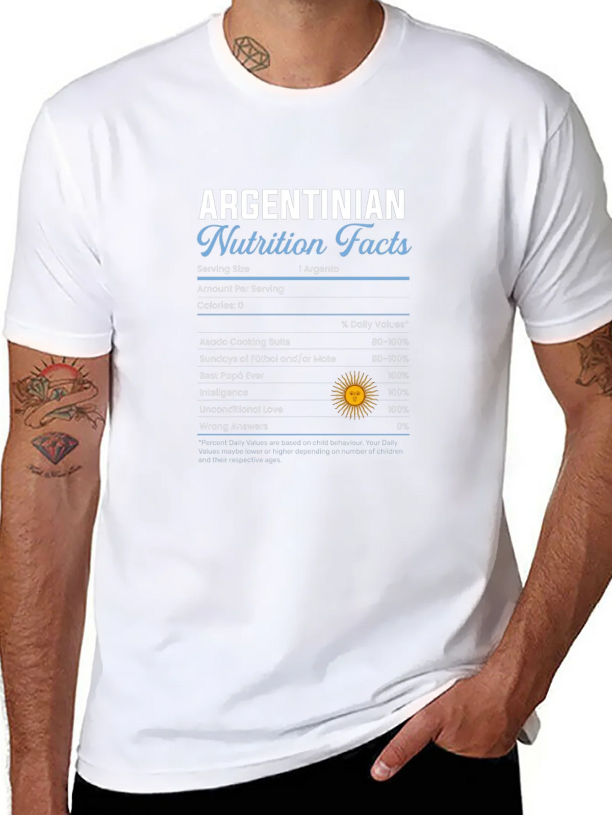 Argentinian Nutrition Facts Graphic T-Shirt