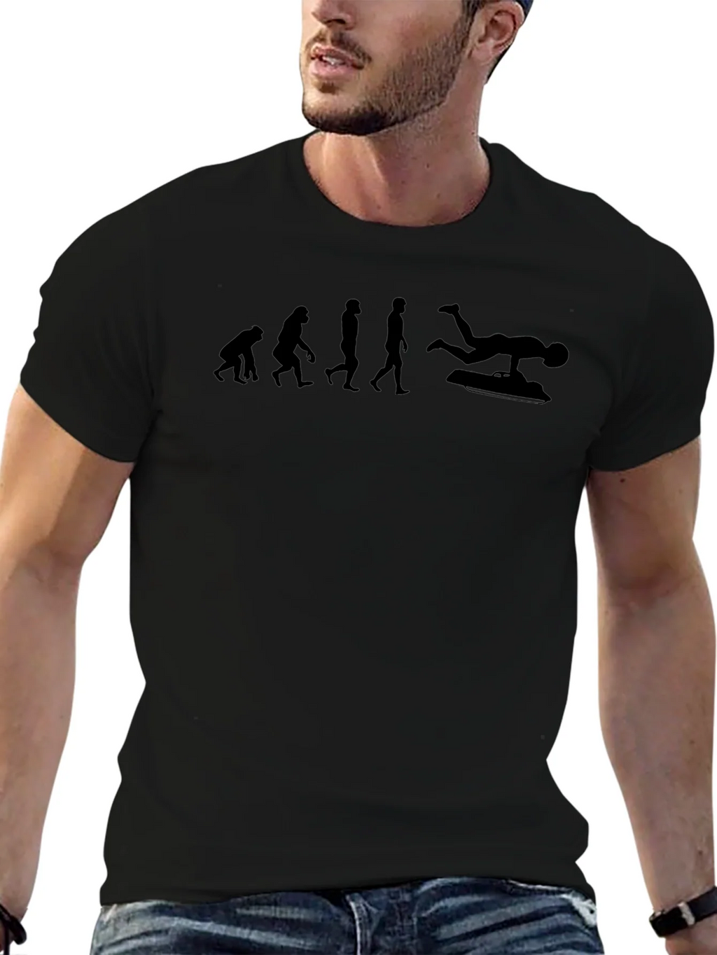 Evolution of Bodyboarding Black T-Shirt