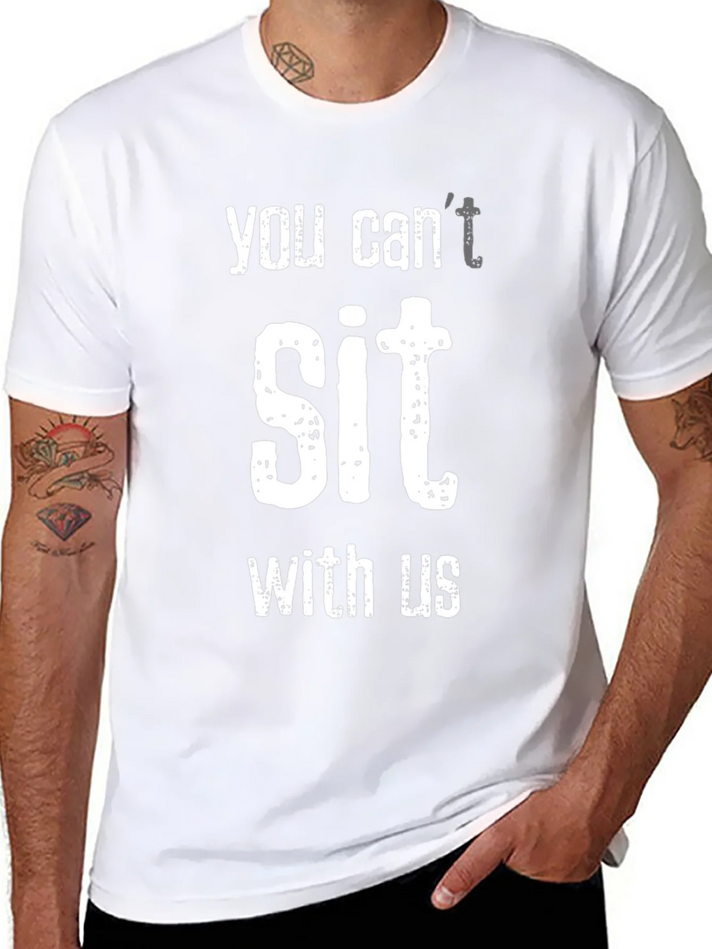 Funny You Cant Sit With Us Black T-Shirt