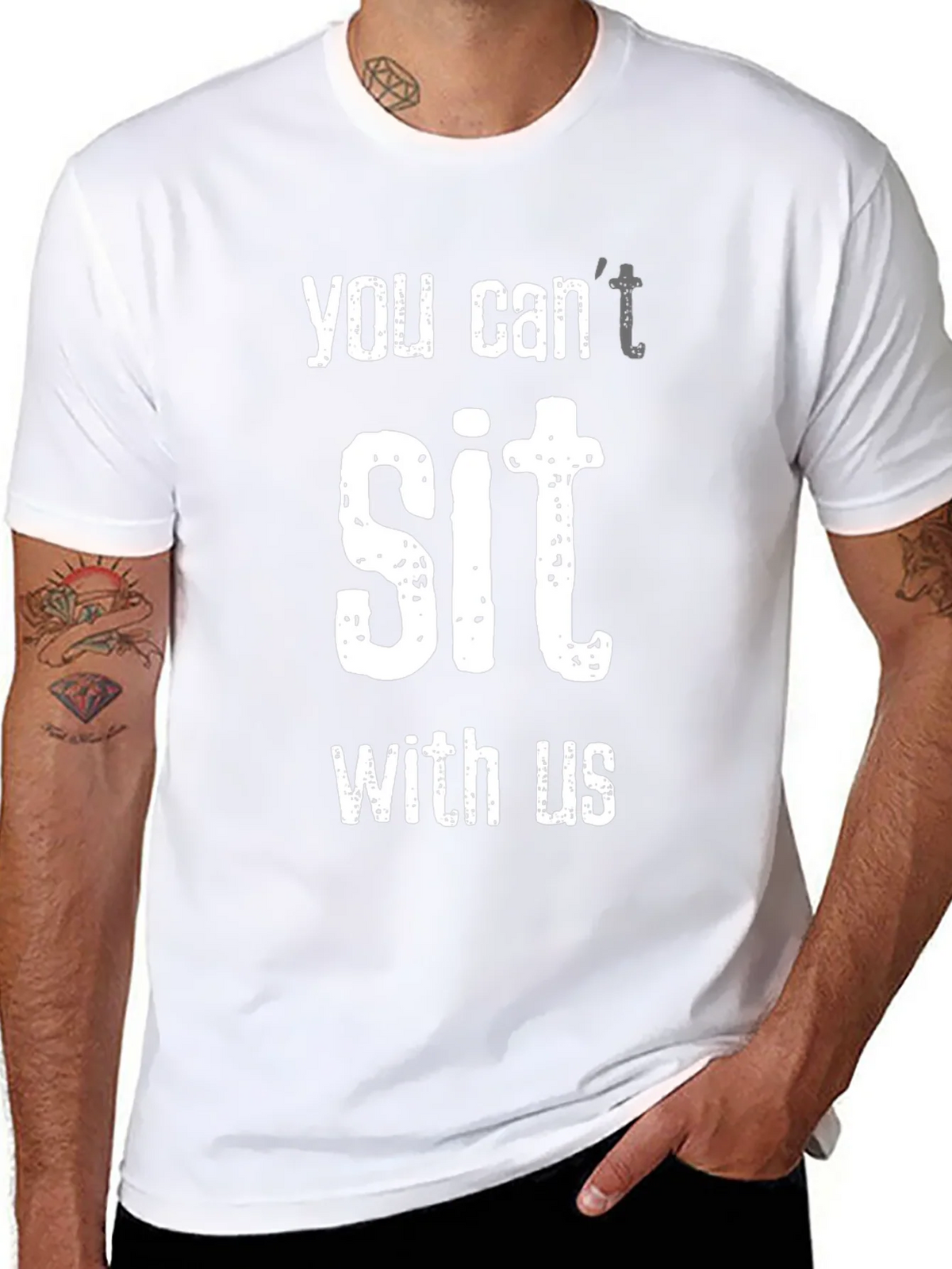 Funny You Cant Sit With Us Black T-Shirt