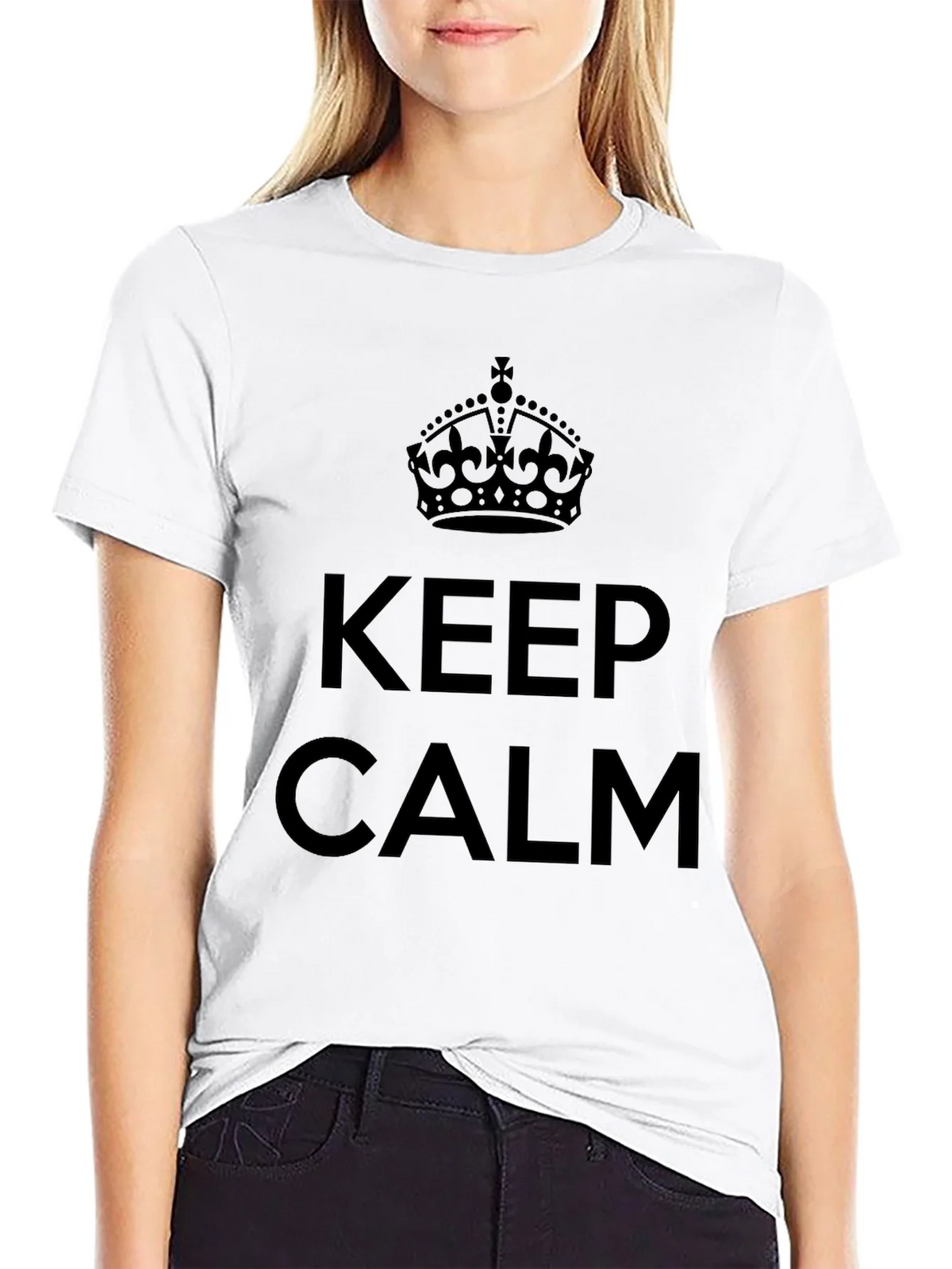 Keep Calm Crown Graphic T-Shirt - Classic Design