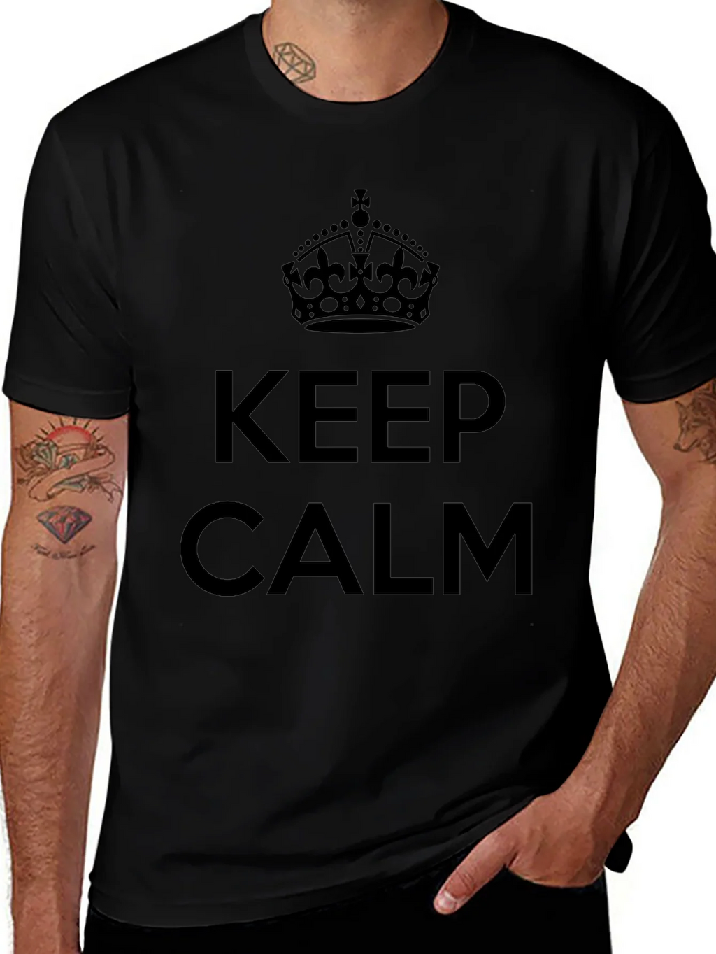 Keep Calm Crown Graphic T-Shirt - Classic Design