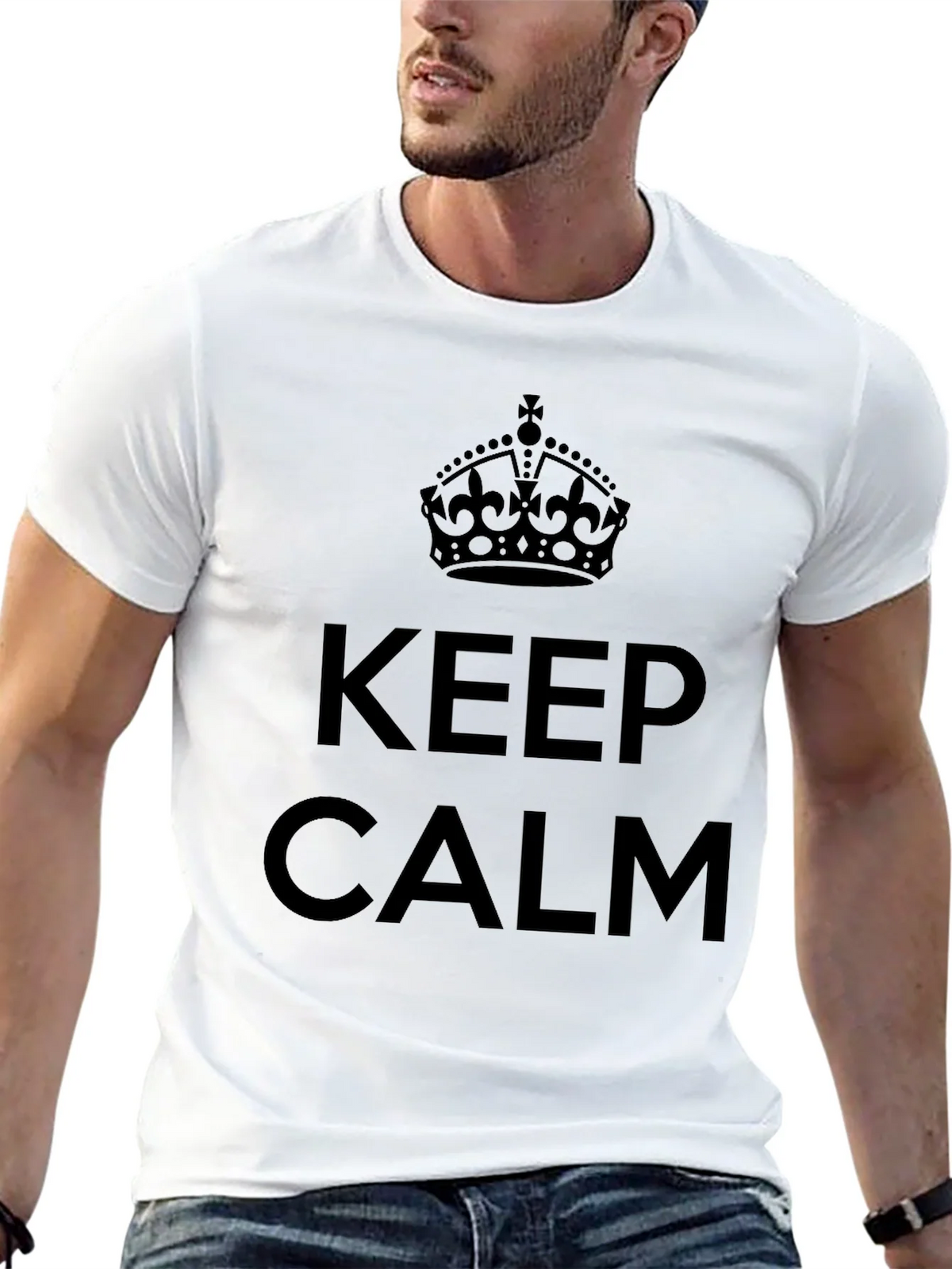 Keep Calm Crown Graphic T-Shirt - Classic Design