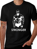 Stronger Graphic Print Mens Black T-Shirt