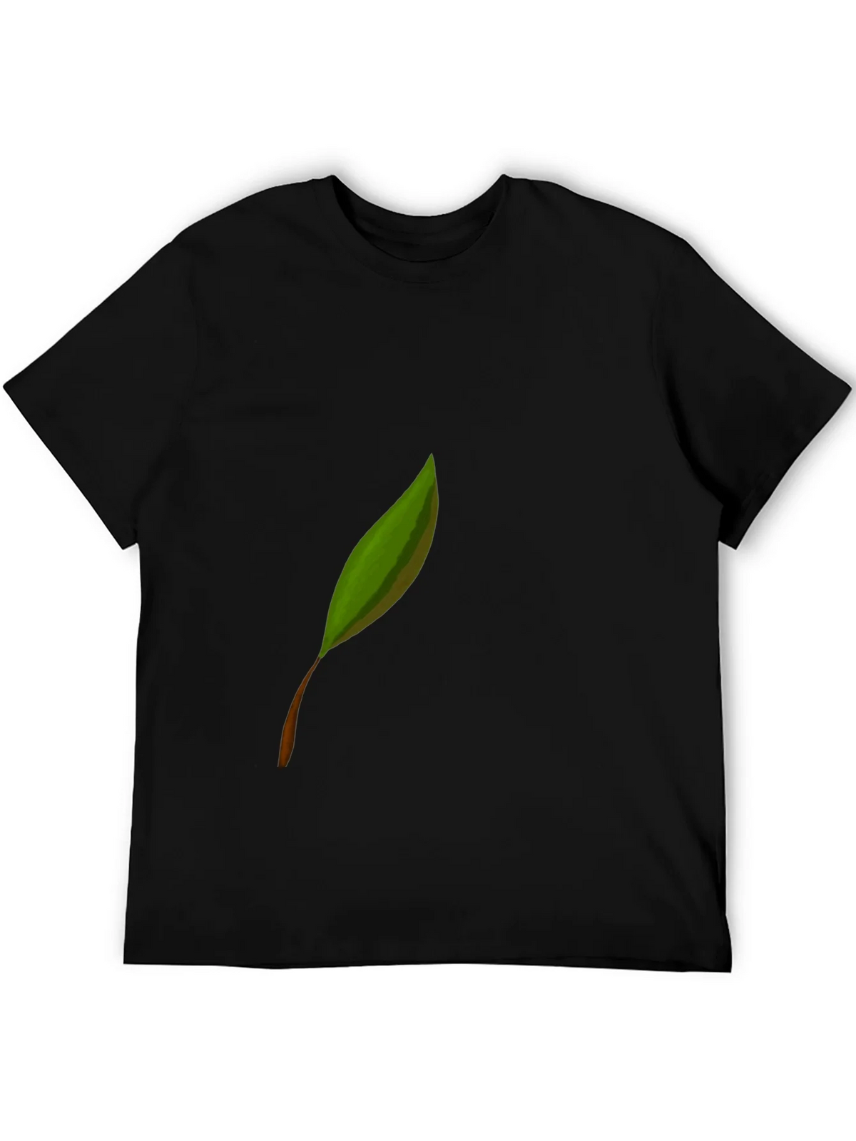 Leaf Graphic Print Black Tee