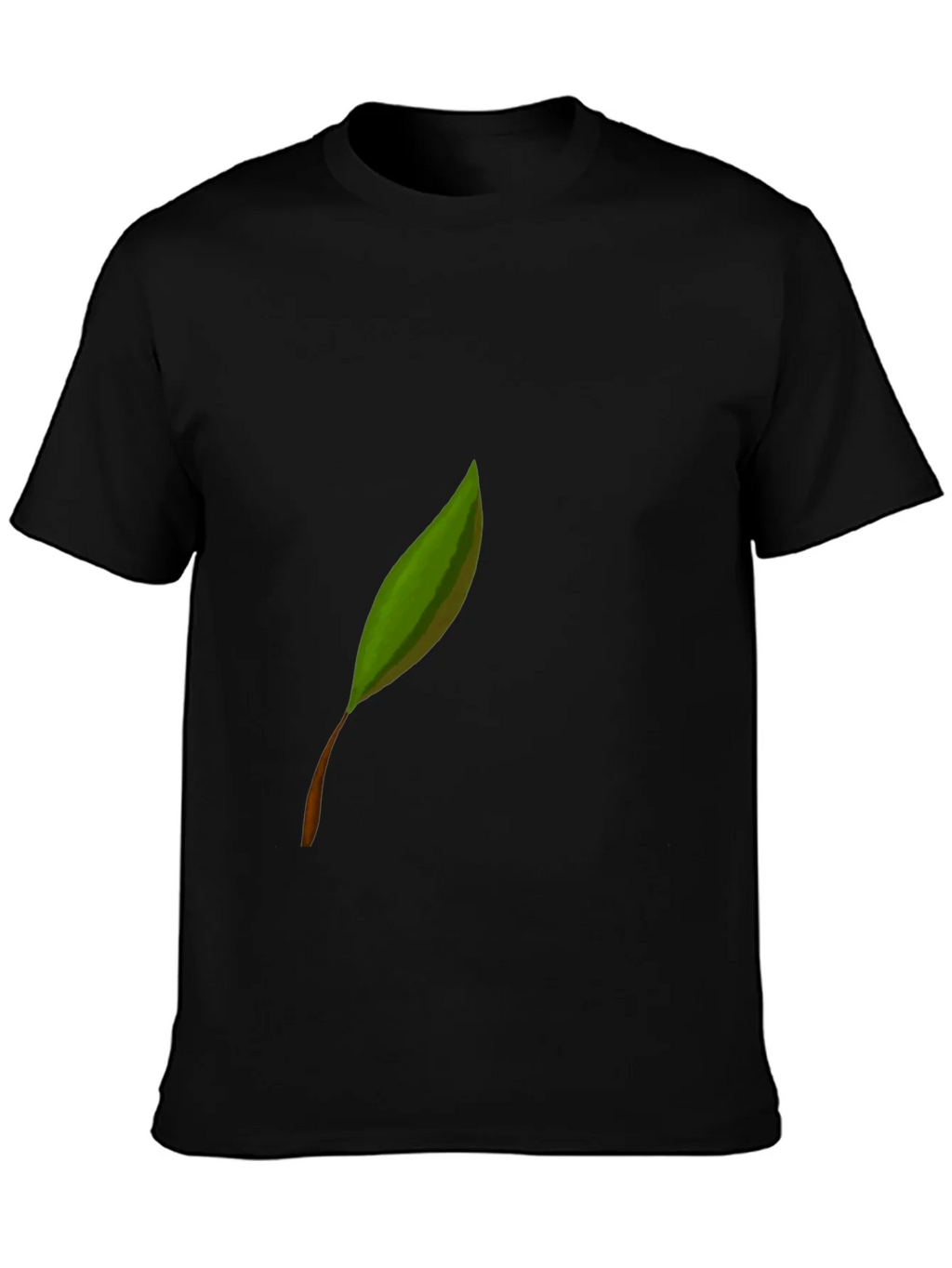 Leaf Graphic Print Black Tee