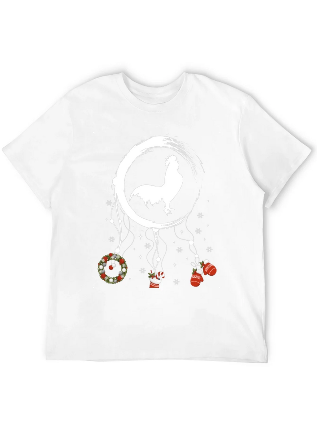 Festive Rooster Dreamcatcher Graphic Tee - Christmas