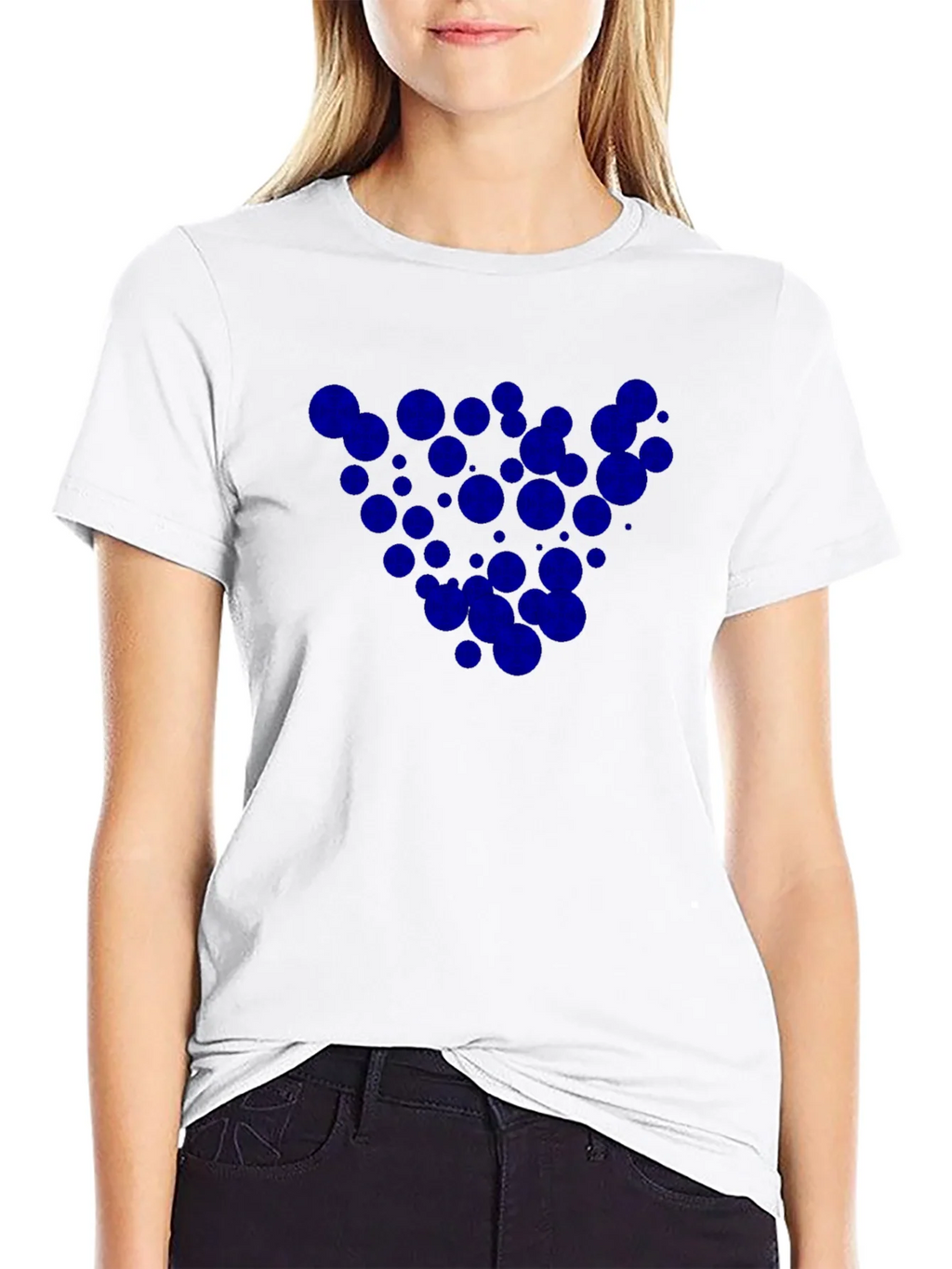Black T-Shirt with Blue Circle Design