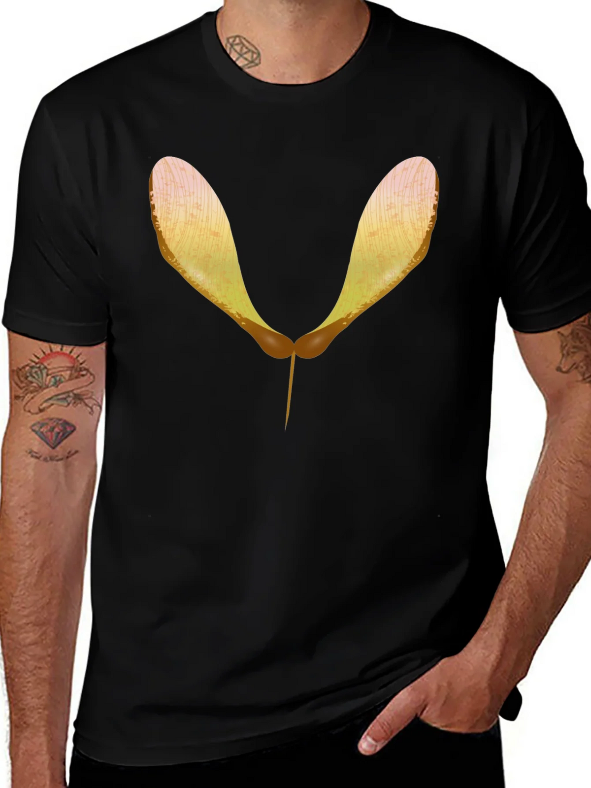 Sycamore Seed Graphic Tee - Black Casual T-Shirt