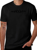 Tribal Tattoo T-Shirt - Black Crew Neck